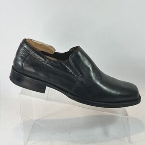 Johnston & Murphy Loafers Men's Size 9M Black Leather Plain Toe Dress Shoes